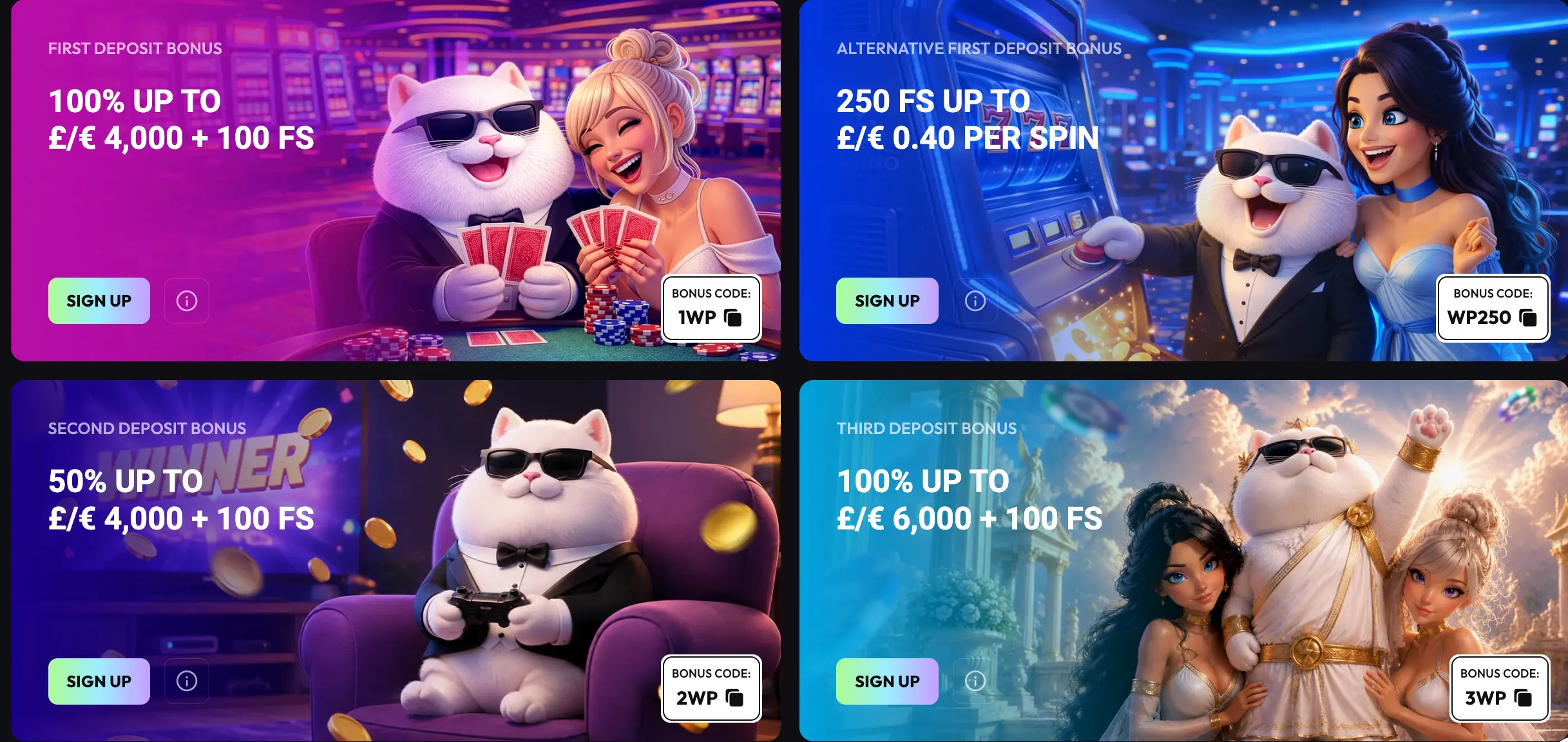 Winplace Casino — bonus de bienvenue 100% jusqu'à 4 000 € plus 100 free spins